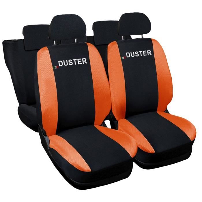 Lupex Shop Housses de siège auto compatibles pour Duster Noir Orange