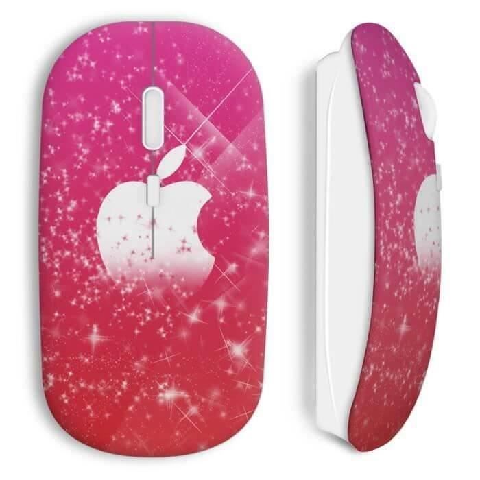 Souris sans fil – Apple – Pink Apple – Rose – Clé USB wifi – Compatible Mac et PC