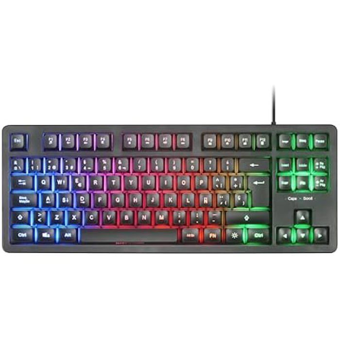 Mars Gaming MK023 Clavier Gaming TKL Technologie Hybride H-Mech Éclairage FRGB Rainbow Anti-ghosting Compatibilité