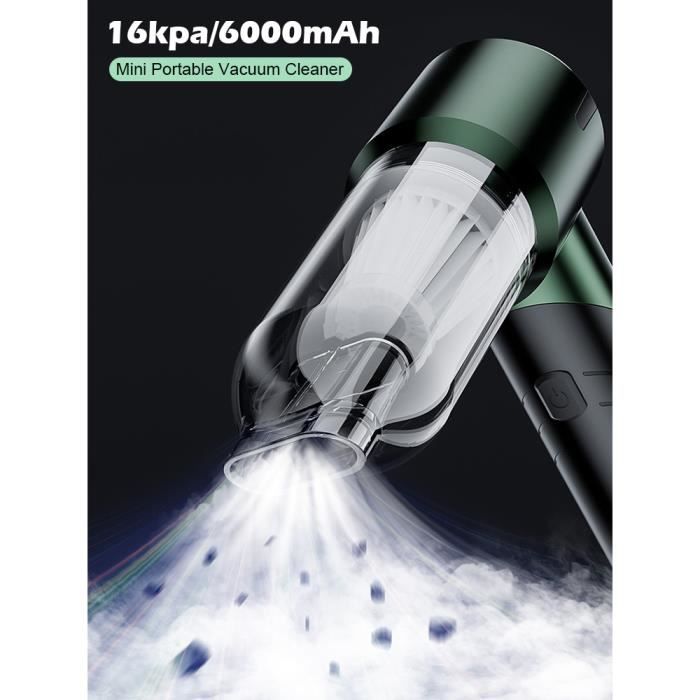 Aspirateur à Main 16000Pa Sans Fil - Aspirateur Voiture Puissant Léger Pour Maison, Bureau Et Voiture