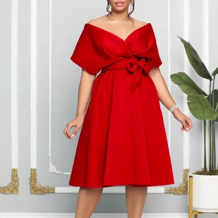 Robe de soiree grande taille pour femme col en V tenue de club elegante robe de mariee de luxe decontractee robe 1.5mmx16975m Blanc Cdiscount Pret a Porter