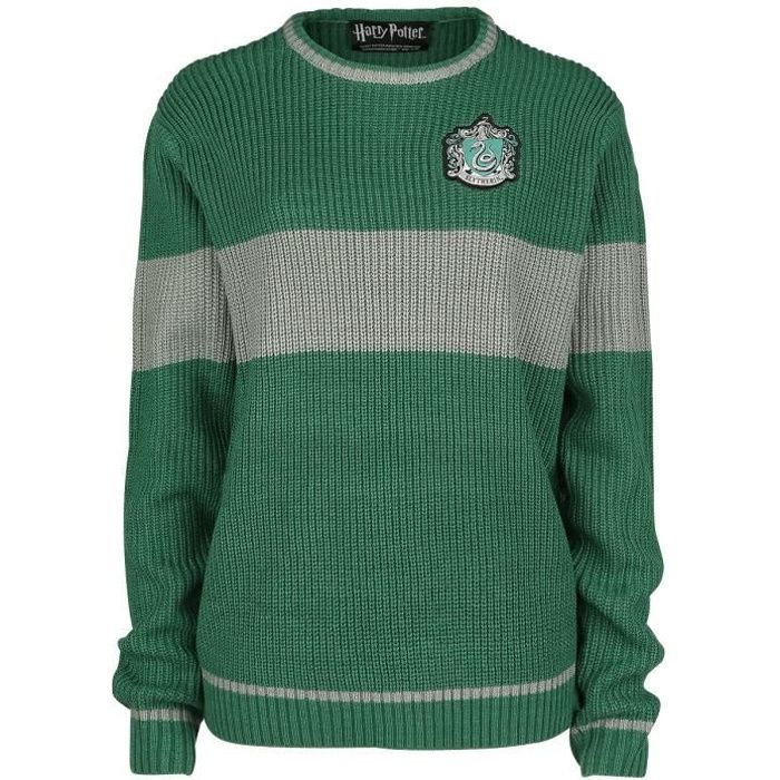 Harry Potter Serpentard Quidditch Pull tricot vert gris Vert