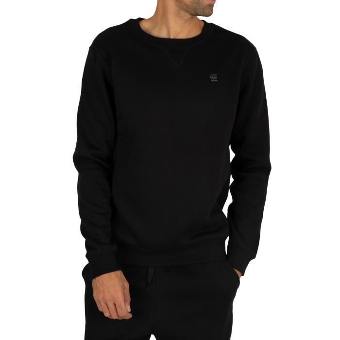 G Star Pour des hommes Sweat shirt de base haut de gamme Noir