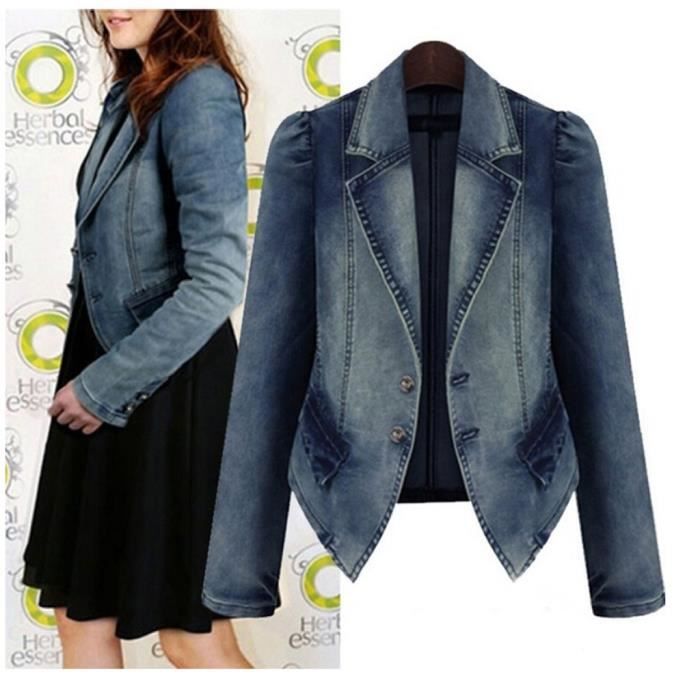 Blazer jean femme clearance