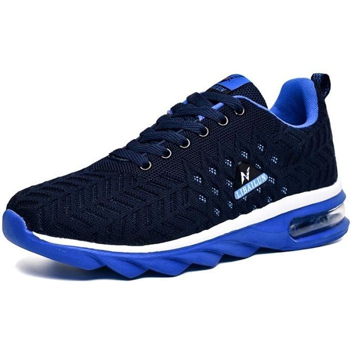 Basket Homme Chaussures Sport Masculines Respirante Chaussure Marque Modele Bleu Polyester Lacets Bleu Cdiscount Chaussures