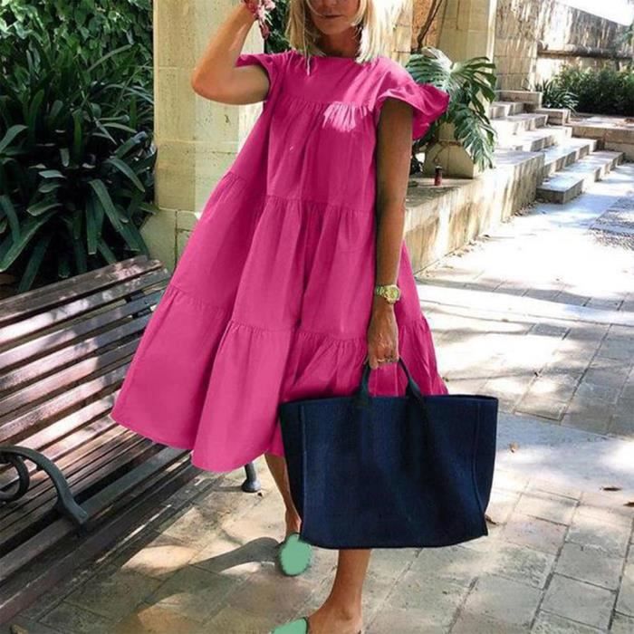 Robe Une ligne robe de plage d contract grande taille 2xl tunique