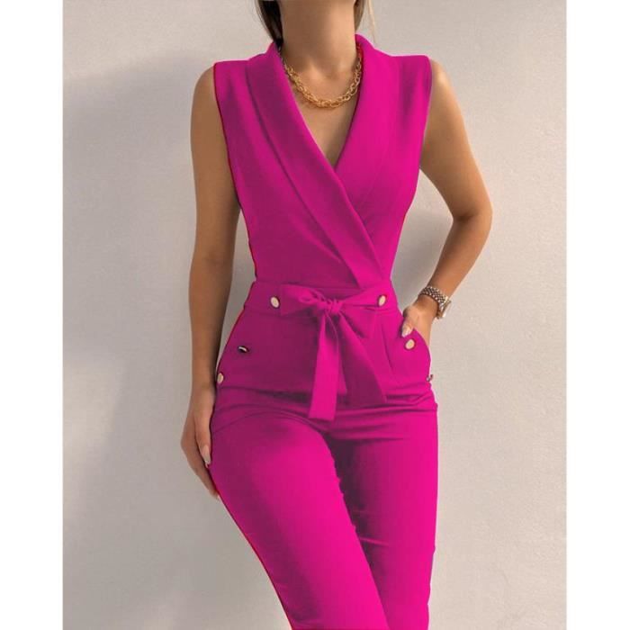Combinaison Femme Uxxnjfg - Une Épaule, Jambes Larges - Polyester/Spandex - Pour Soirée, Sport