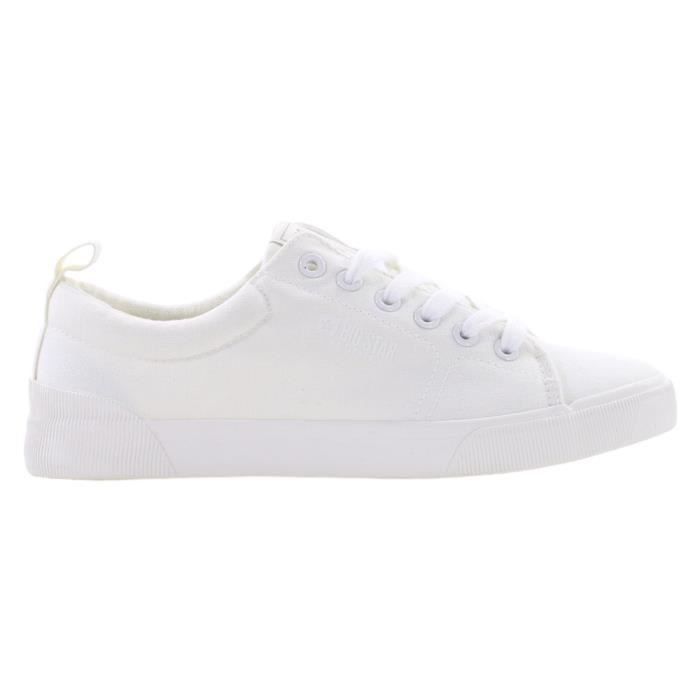 BIG STAR Chaussures Femme BIG STAR KK274049 Blanc - Talon Plat - Lacets - Synthétique