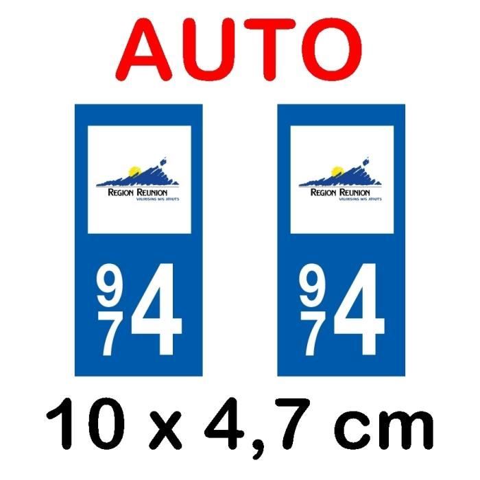 autocollant plaque immatriculation voiture dpt 974 reunion cdiscount maison