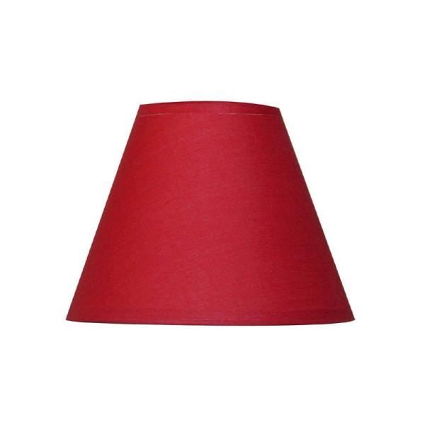 abat-jour - rond - rouge - pour lampe - base 25 cm - culot e27 avec réducteur
