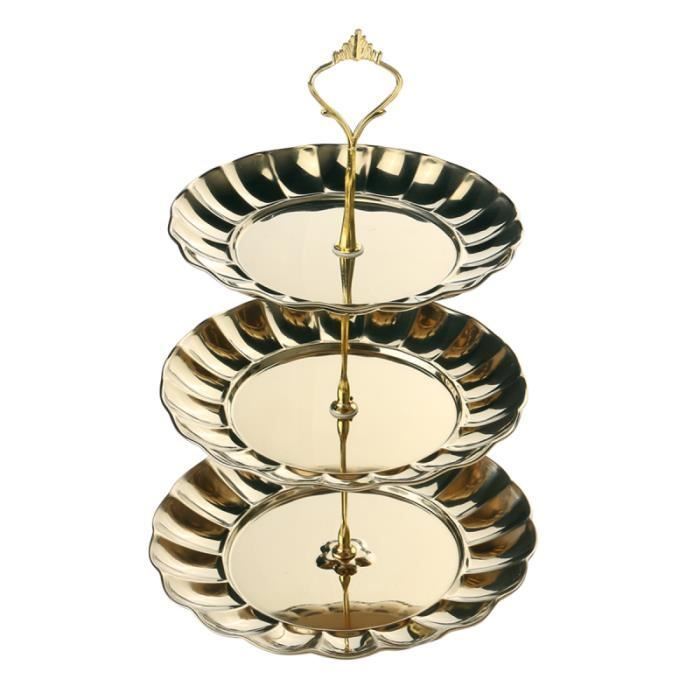 fanquare Support à Petit Gâteau en Royal Floral à 3 Niveaux, Assiettes