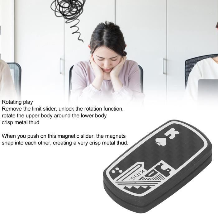 OBEST Fidget Slider Métallique – Curseur Poker Magnétique, Jouet Anti-stress, Bureau, Cadeau Adulte