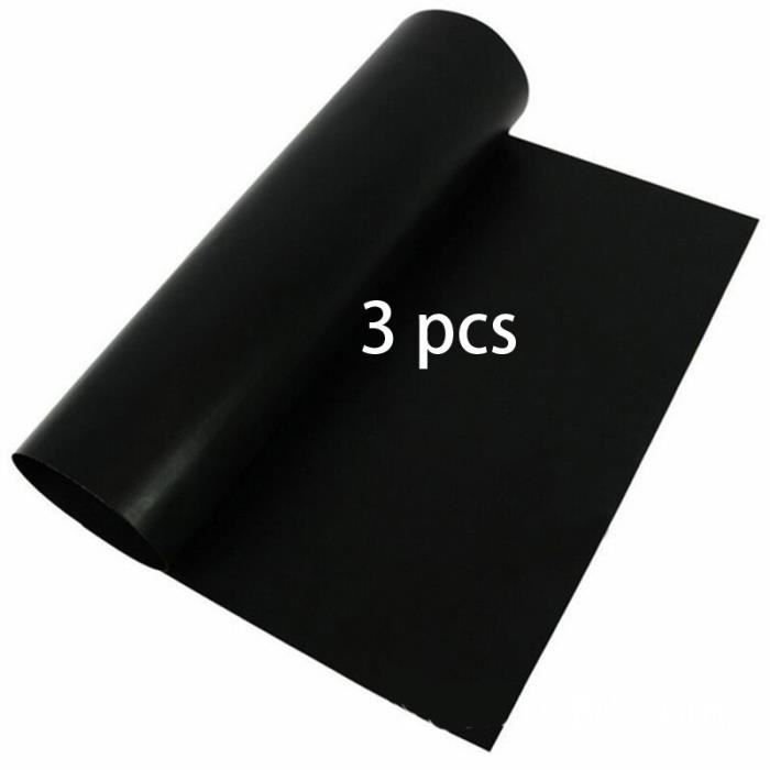 Lot De 3 Tapis De Barbecue Antiadhésifs Téflon - 33x40 Cm, Réutilisables, Pour Gril Gaz, Charbon, Four