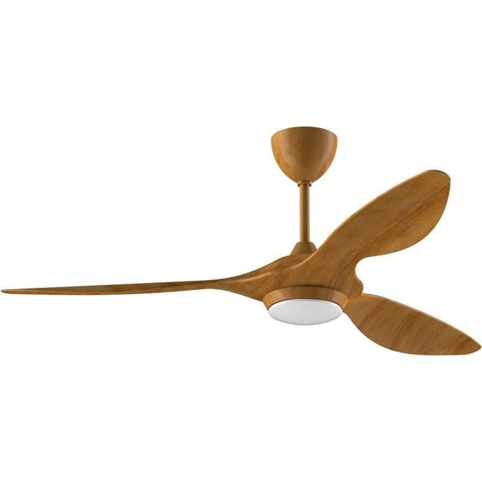 Sofucor Ventilateur Plafond Avec Lumière 132 Cm - Bois Massif - Télécommande 6 Vitesses DC Silencieux Réversible Minuterie