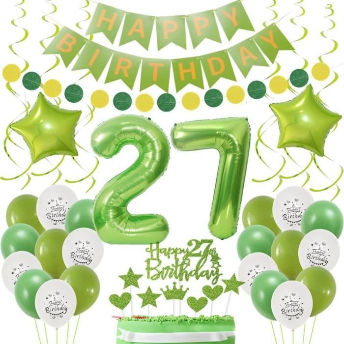 Décoration 27 Ans Anniversaire Femme Garçon, 27 Ans Décorations Anniversaire ,Ballon Anniversaire 27 Ans, Homme Anniversaire 27 Ans,27e Noir Et Rouge Fête Déco,Ballon 27 Anniversaire Rouge Noir