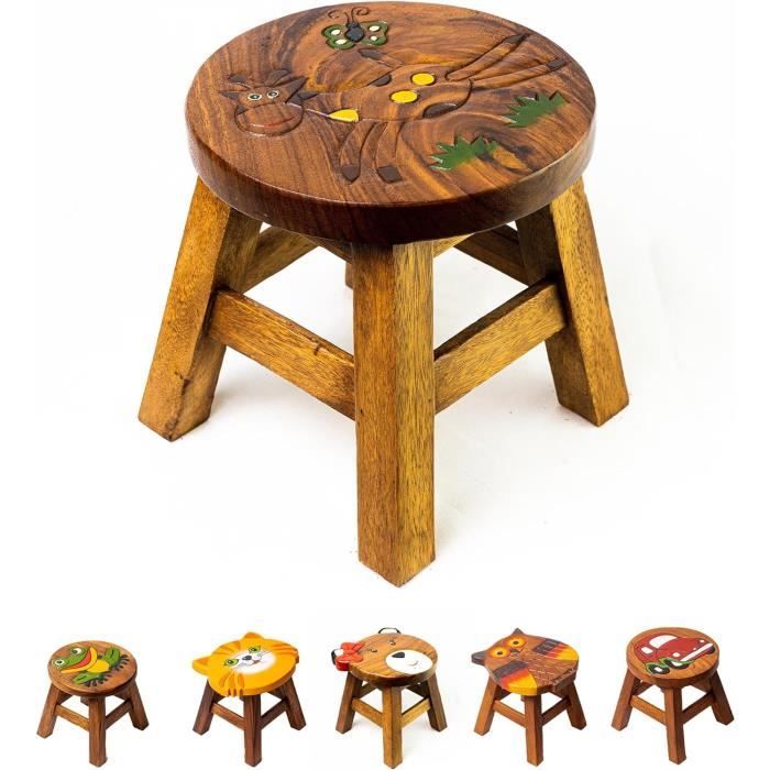 Lot De 2 Tabourets Plantes Spetebo - Bois Et Métal - Ronds Diamètre 31cm Et 24cm - Déco Intérieur