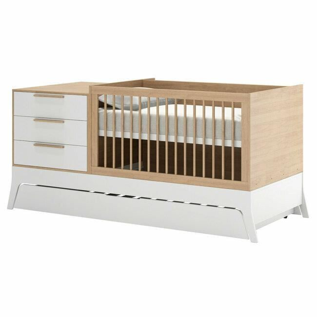 Lit Bebe Modulable Charlie Blanc Et Bois 70x140 Cm Cdiscount Puericulture Eveil Bebe