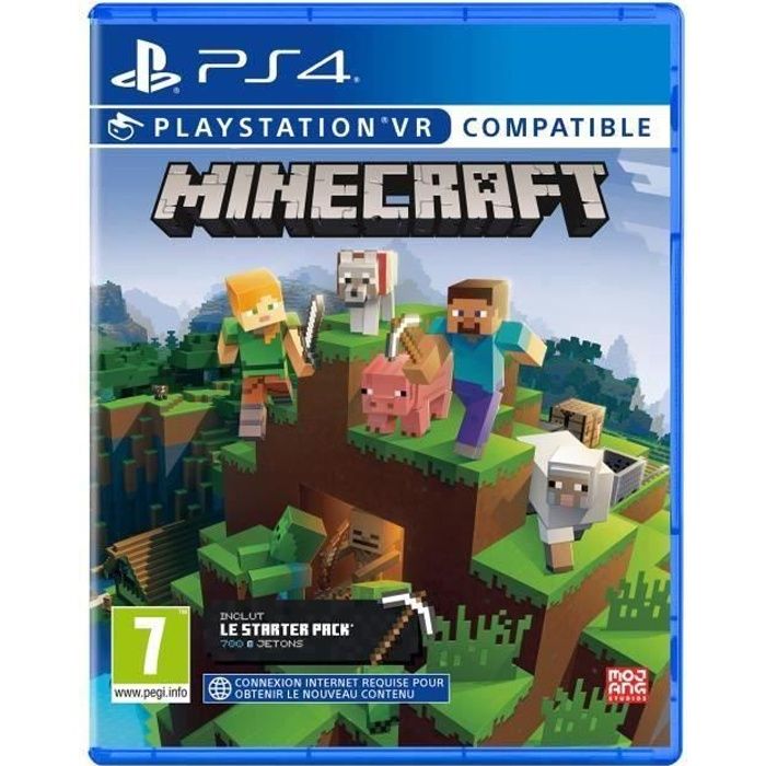 Minecraft Starter Édition Refresh Jeu PS4 + 1 Flash LED (ios,android)