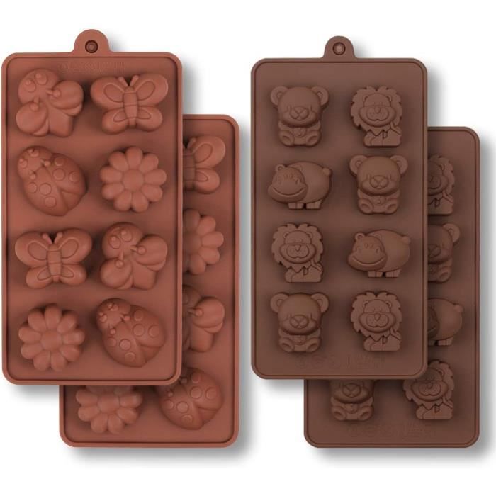 Lot De 4 Moules à Chocolat En Silicone Walfos - Qualité Alimentaire Antiadhésif - Réutilisable - Résistant à La Chaleur - 7
