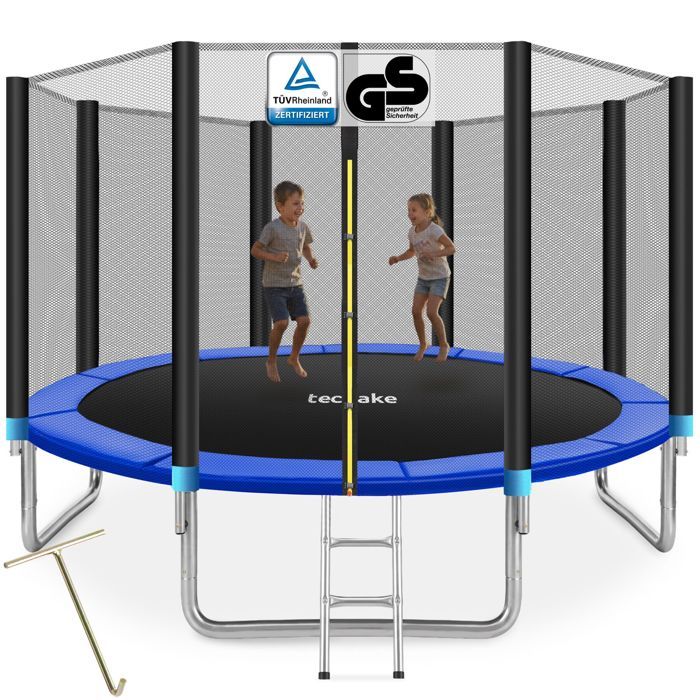 Trampoline - TECTAKE - trampoline dextérieur MODÈLE B robuste excellente élasticité ressorts solides filet de sécurité résista
