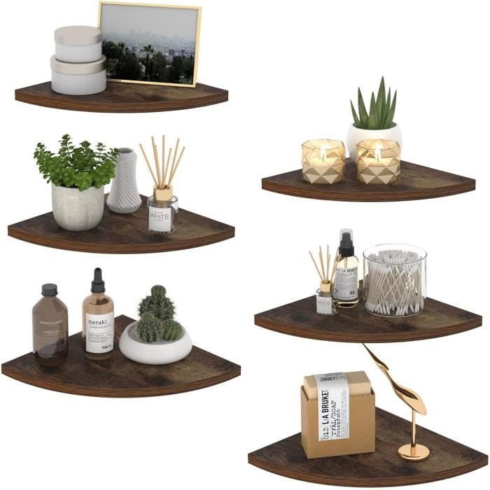 4 Étagères Murales Flottantes HORLIMER - 40x13cm, Garde-corps Métal, Rangement Déco Salon/cuisine