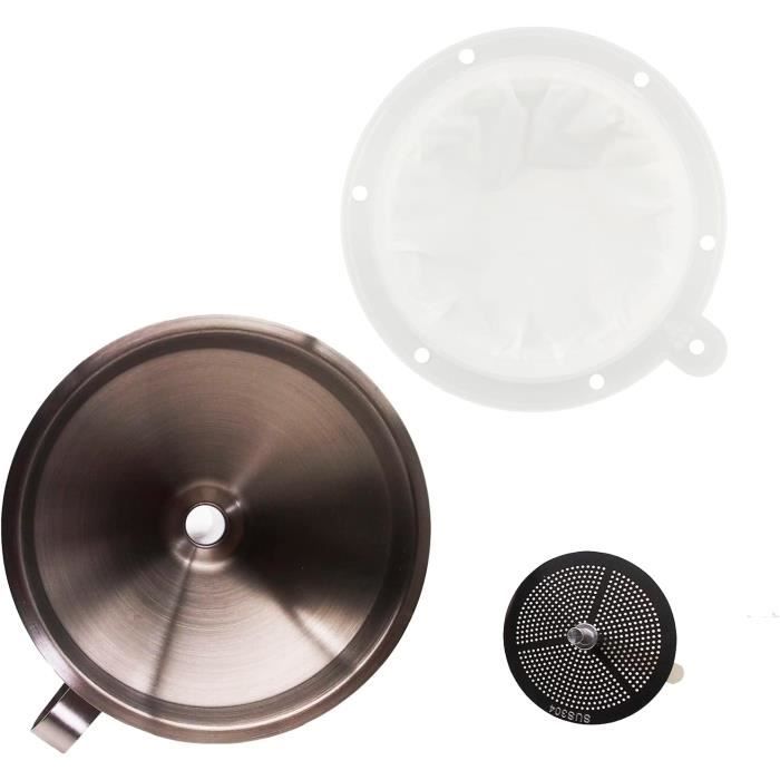 Ustensile Cuisine Précision Entonnoir Cuisine Inox 13cm Avec 200 Filtres Maille - Remplissage Huile Jus Vin Café