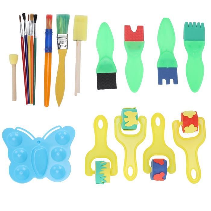 Lot 27 Pinceaux Éponge Mousse – Set Complet Pour Peinture, Pointillés, Pochoirs, Artisanat, Céramique, Bricolage – Tailles Variées 2,5 à 10 Cm