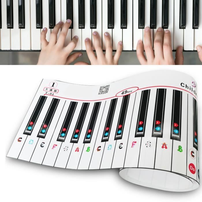 VGEBY Autocollant clavier piano électronique 88 touches simulation
