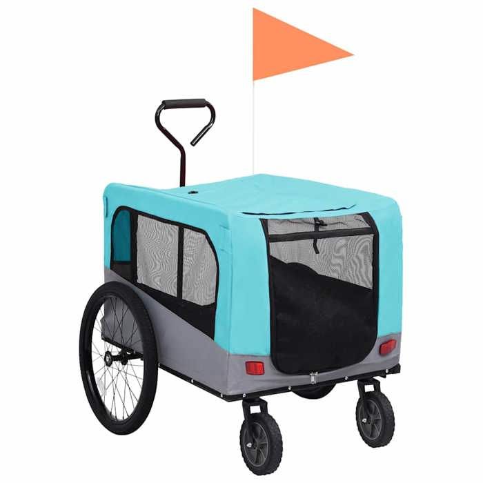 vidaXL Remorque et poussette 2 en 1 Jaune et - vue 3