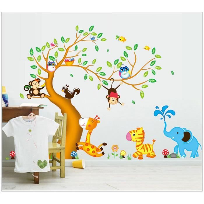 Sticker Decoration Murale Salon Chambre Enfants Animaux De La Foret Ay9240 Achat Vente Stickers Cdiscount