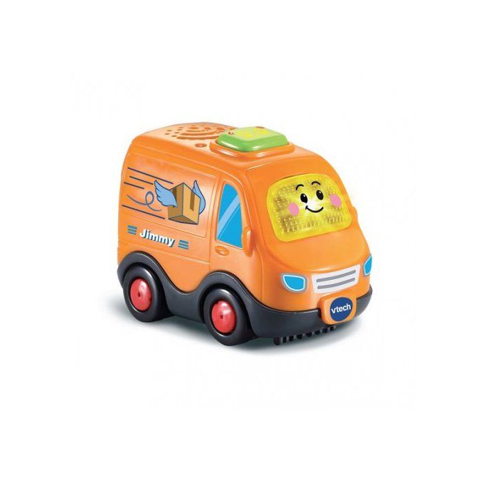 Tut Tut Bolides surprise : Jimmy livreur de colis - Vehicule interactif version FR - Set Jouet Petit Camion Bebe et carte