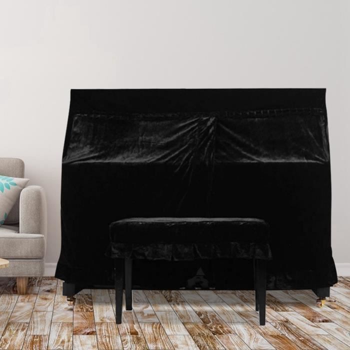 Housse Tabouret Piano Noir - Protection Anti-Poussière, Style Macramé, Universell