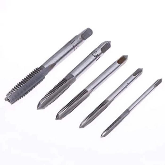 YT13757-BOULON-Jeu De Robinets Filetés Et Matrices. 5 Pièces. Mèches De