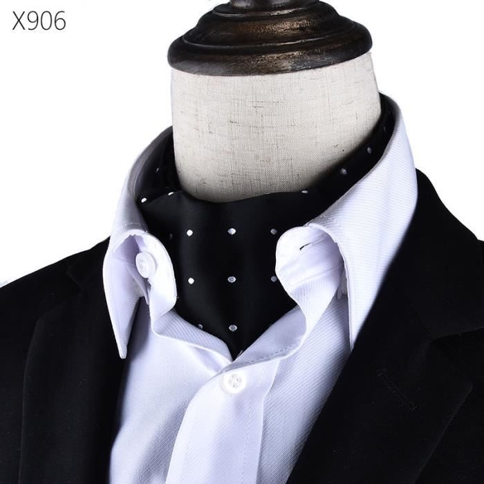 Cravate à Pois Jacquard Style Ascot - Polyester - Sans Marque - Neuf Avec étiquettes - Fabriqué En Chine