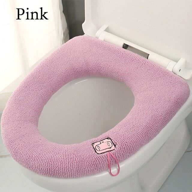 Abattant Wc,Housse de siège de toilette Couverture de siège de toilette,  lumineux, doux, lavable, poignée de couvercle - Type Pink - Cdiscount  Bricolage
