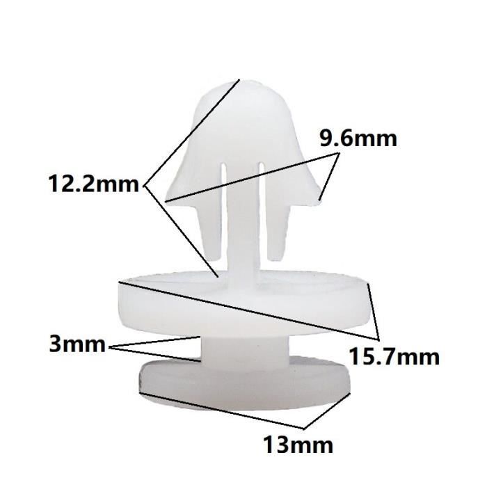 Lot De 10 Rivets Fixation Panneau Garniture Pour Renault - Références 7703077153 & 7703077356
