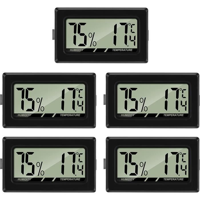 Comparer les prix de 5PCS Mini Digital LCD Thermomètre Hygromètre,Température Humidité Testeur Interieur Portable,pour Bureau Cuisine Incubateurs Reptile