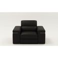 Fauteuil - BILLY - Design contemporain en cuir noir - Relaxation et confort-1