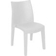 Dmora - Chaise d’extérieur Ravenna, Ensemble de 4 chaise de jardin, Chaise pour table à manger effet rotin, 48x55h86 cm, Blanc-1