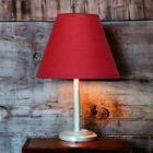 Abat-jour Rond Rouge Ostaria - Base 27 Cm - Culot E27 Avec Réducteur Inclus