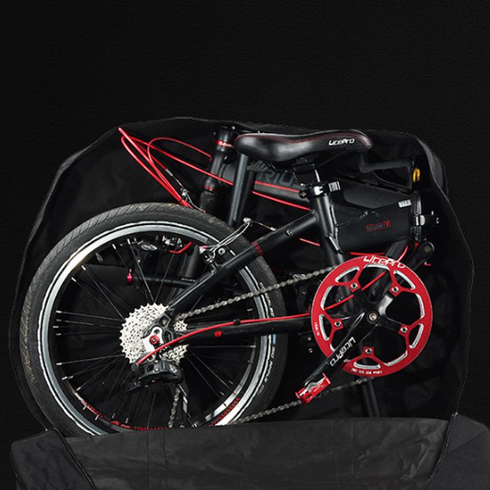 Sac de voyage pliable pour vélo, noir, 55,1 x 31,4 x 11 pouces (140 cm x 80 cm x 28 cm), sacoche de vélo multifonction