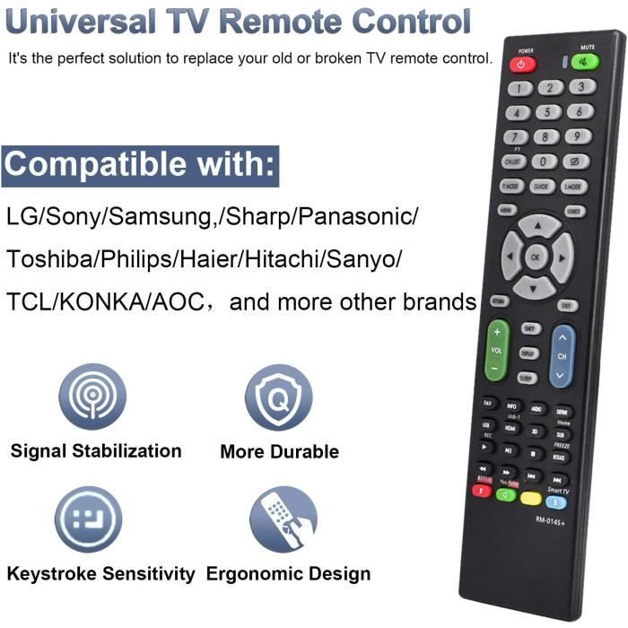 Télécommande TV Universelle pour Samsung, LG, Sony, Philips