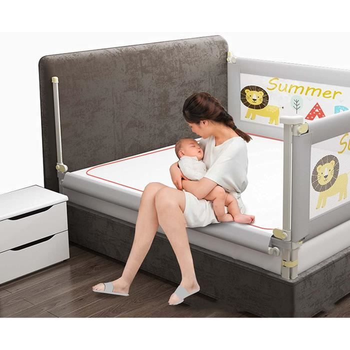 Réducteur Lit Bébé Rembourré UE Tour De Lit Bébé Anti-Chute - Barrière De Sécurité Enfant 132cm Protection Anti Chute Lit Enfant