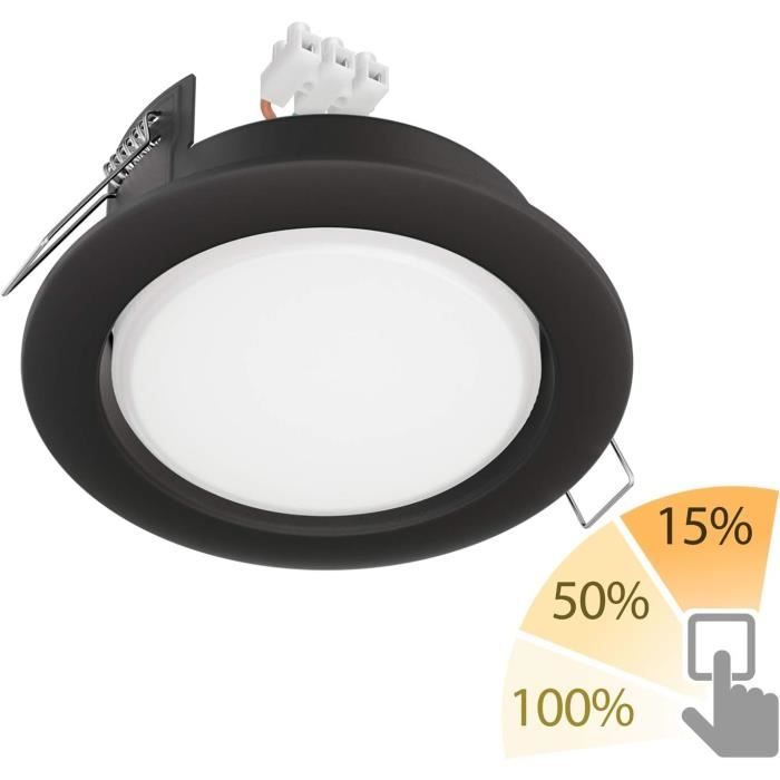 ZOBE Lot De 6 Spots Encastrés Noirs Mat Ronds Ø107mm - Douille GX53 Max 25W - Éclairage LED Discret