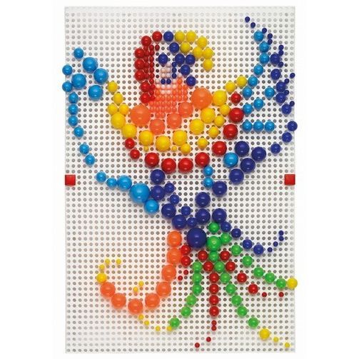 Quercetti Fantacolor Modular 2 – Juego De Mosaicos De Clavijas Con 300 Piezas Y 2 Tableros, Hecho En Italia