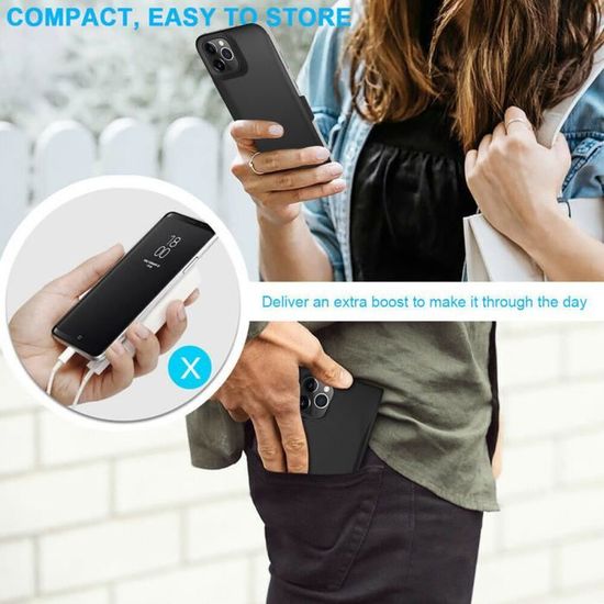 6.7 Pouces iPhone 13 Pro Max NEWDERY 4800mAh Coque de Batterie pour iPhone 12 Pro Max//13 Pro Max Power Chargeur Case Slim Rechargeable Extended Portable pour iPhone 12 Pro Max