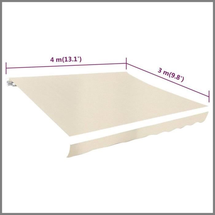 Toile De Remplacement Pour Store Banne Rétractable – Polyester 280g/m², 300x200cm, Sans Cadre, Pour Terrasse Et Balcon