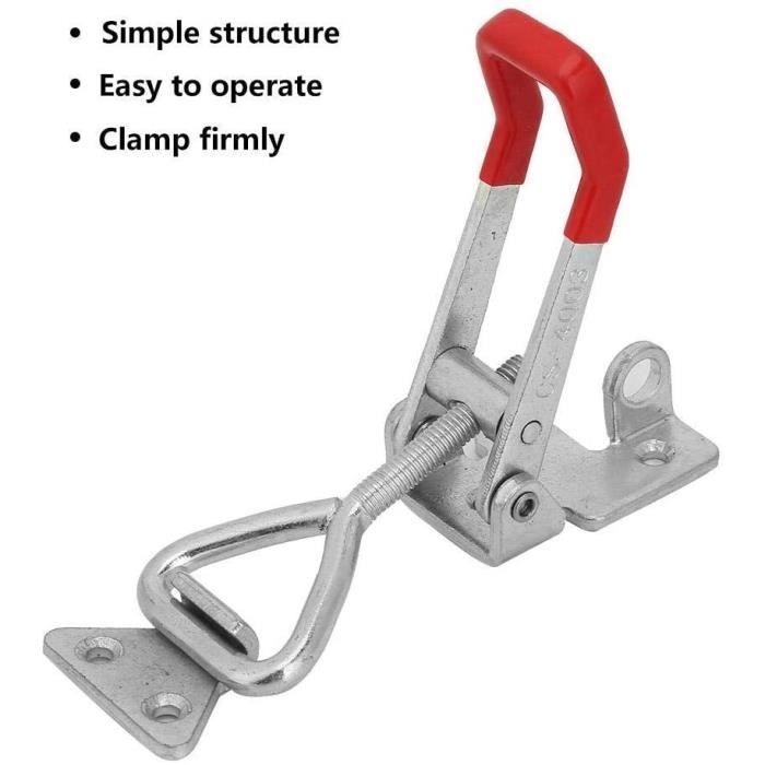 Sauterelles De Menuisier,Métal Levier Grenouillère,Pince À Bascule Réglable  Avec Levier En Forme De Triangle,220Kg Capacité Tenir Latch Bouton  Sélecteur Latch Pour Porte Et Support (4 Pièces) : : Bricolage