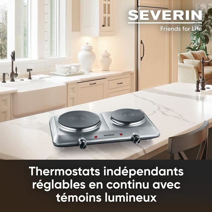 SEVERIN Plaque de cuisson électrique double 2 500 W, Plaque de cuisine pour logement étudiant ou