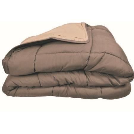 CALGARY - Couette Chaude Microfibre 400gr/m² - Taupe & Lin 220 x 240 cm